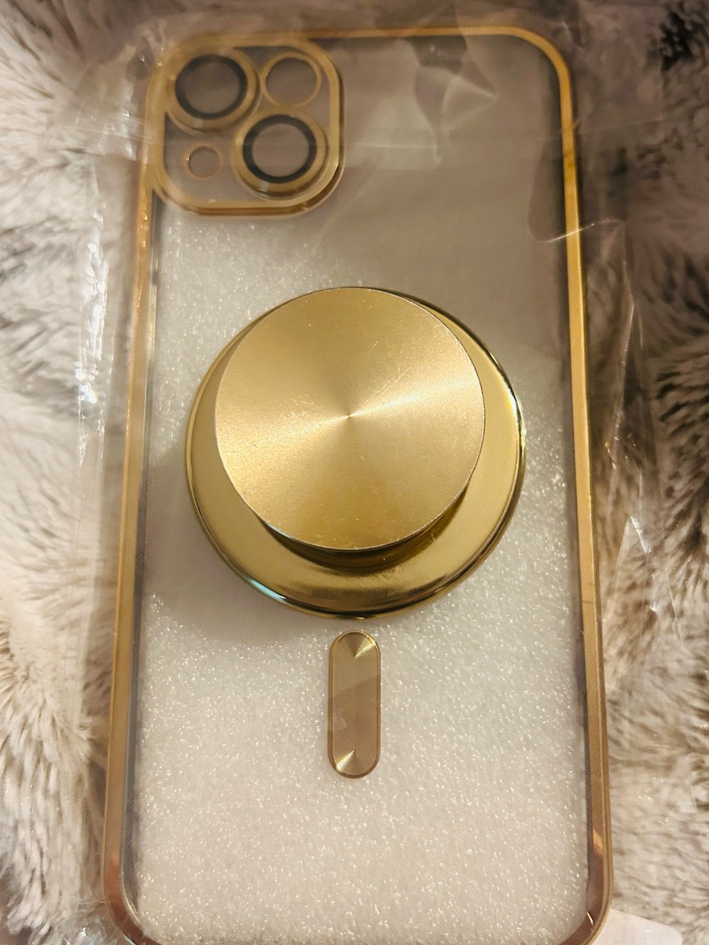 Apple Clear MagSafe Case with Gold Trim